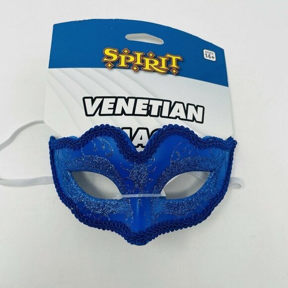 Spirit Halloween Venetian Mask Blue Glitter - Picture 1 of 4